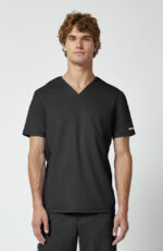 Men's Mesh Panel 2-Pocket V-Neck Scrub Top