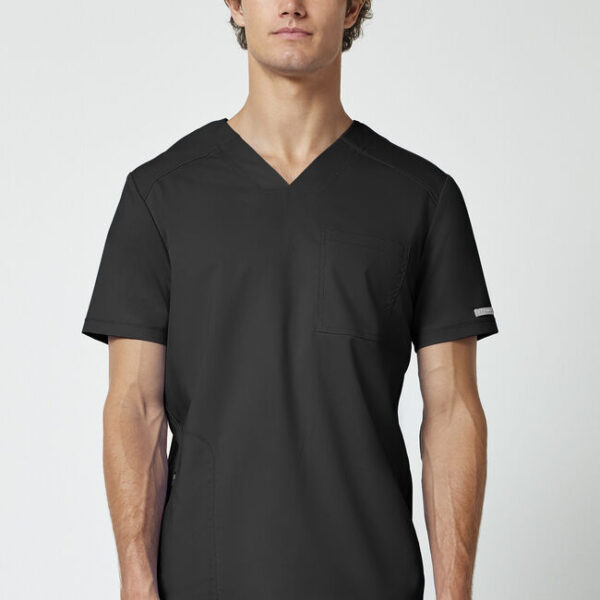 Men's Mesh Panel 2-Pocket V-Neck Scrub Top