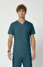 Unisex Scrub Set: 2-Pocket V-Neck Top & Drawstring Pant