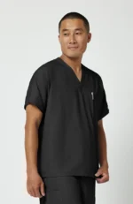 Unisex V-Neck 1 Pocket Scrub Top - Image 4