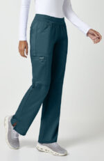 Women's Elastic Waist Cargo Pocket Scrub Pant - Image 4