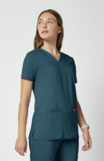 Women's 3-Pocket V-Neck Stretch Scrub Top - Image 4