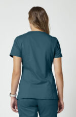 Women's Shaped 3-Pocket Mock Wrap Scrub Top - Image 4