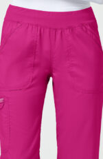 Women's Elastic Waist Cargo Pocket Scrub Pant - Image 3