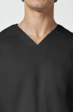 Men's Mesh Panel 2-Pocket V-Neck Scrub Top - Image 4