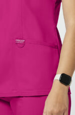 Women's Shaped 3-Pocket Mock Wrap Scrub Top - Image 3