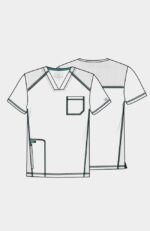 Men's Mesh Panel 2-Pocket V-Neck Scrub Top - Image 2