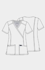 Women's Shaped 3-Pocket Mock Wrap Scrub Top - Image 2