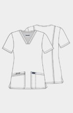 Women's 3-Pocket V-Neck Stretch Scrub Top - Image 2
