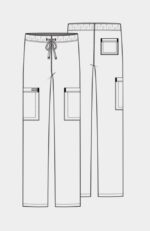 Unisex 3-Pocket Drawstring Straight Leg Scrub Pant - Image 2
