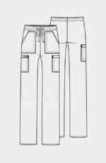 Women's Drawstring Cargo Straight Leg Scrub Pant - Image 2