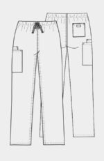 Unisex Drawstring 2-Pocket Cargo Scrub Pant - Image 2