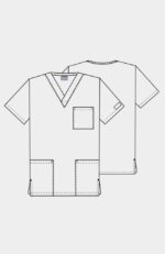 Unisex V-Neck 3-Pocket Scrub Top - Image 2