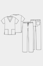 Unisex Scrub Set: 2-Pocket V-Neck Top & Drawstring Pant - Image 2