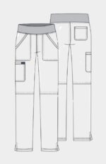 Women's Elastic Waist Cargo Pocket Scrub Pant - Image 2