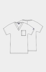 Unisex V-Neck 1 Pocket Scrub Top - Image 2