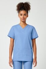 Unisex Scrub Set: 2-Pocket V-Neck Top & Drawstring Pant - Image 5